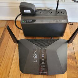 Netgear Nighthawk Wifi 6 Router With APC Battery Back Up Surge Protector