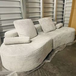 Delivery- BRAND NEW 103” Large Modern Curved Couch with New Fan Bonus(LARGE SUV/VAN)