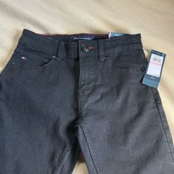Boys New Timmy Hill finger Black Stretch Pants