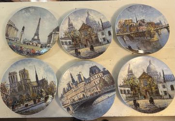 6 collectables plates decoration, size 8”