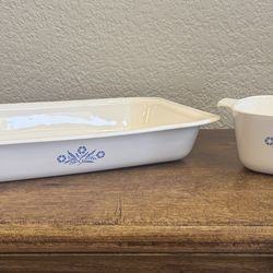 Vintage Corning Ware Blue Cornflower Lot of 2 Cassrole Dishes P-76-B & P-1 3/4