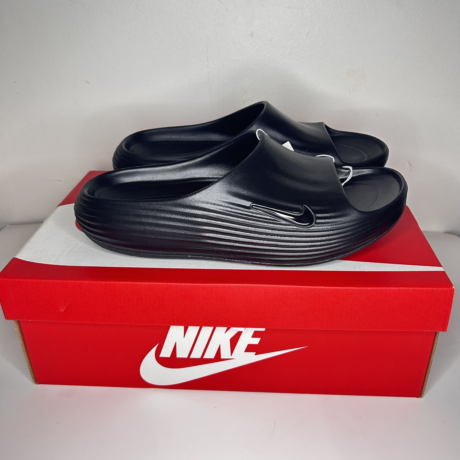 Nike Reactx Rejuven 8 Slides ‘Triple Black’ - Size 12M - New
