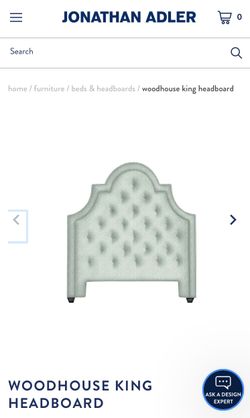 Johnathan Adler king size headboard