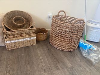 Wicker baskets and items