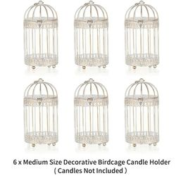 6 Large size decorative bird cage candle holder