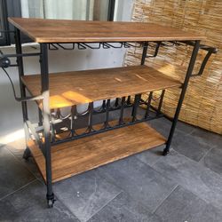 Bar and Wine Service Cart On Wheels