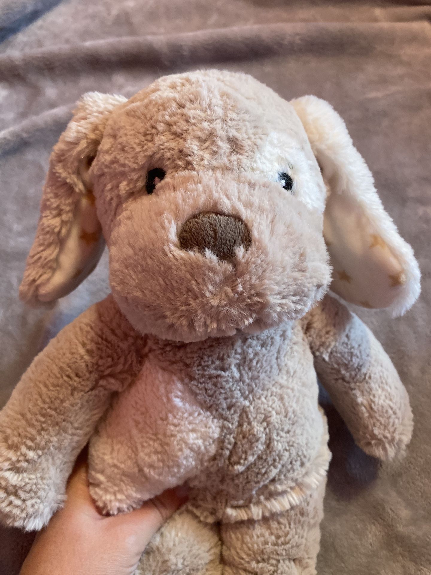 Cloud B Dreamy Hugginz Plush Puppy Dog Baby Tan Stars Stuffed Animal 14"