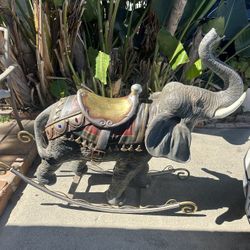 Rocking fiberglass Elephant Decor Trunk Up 