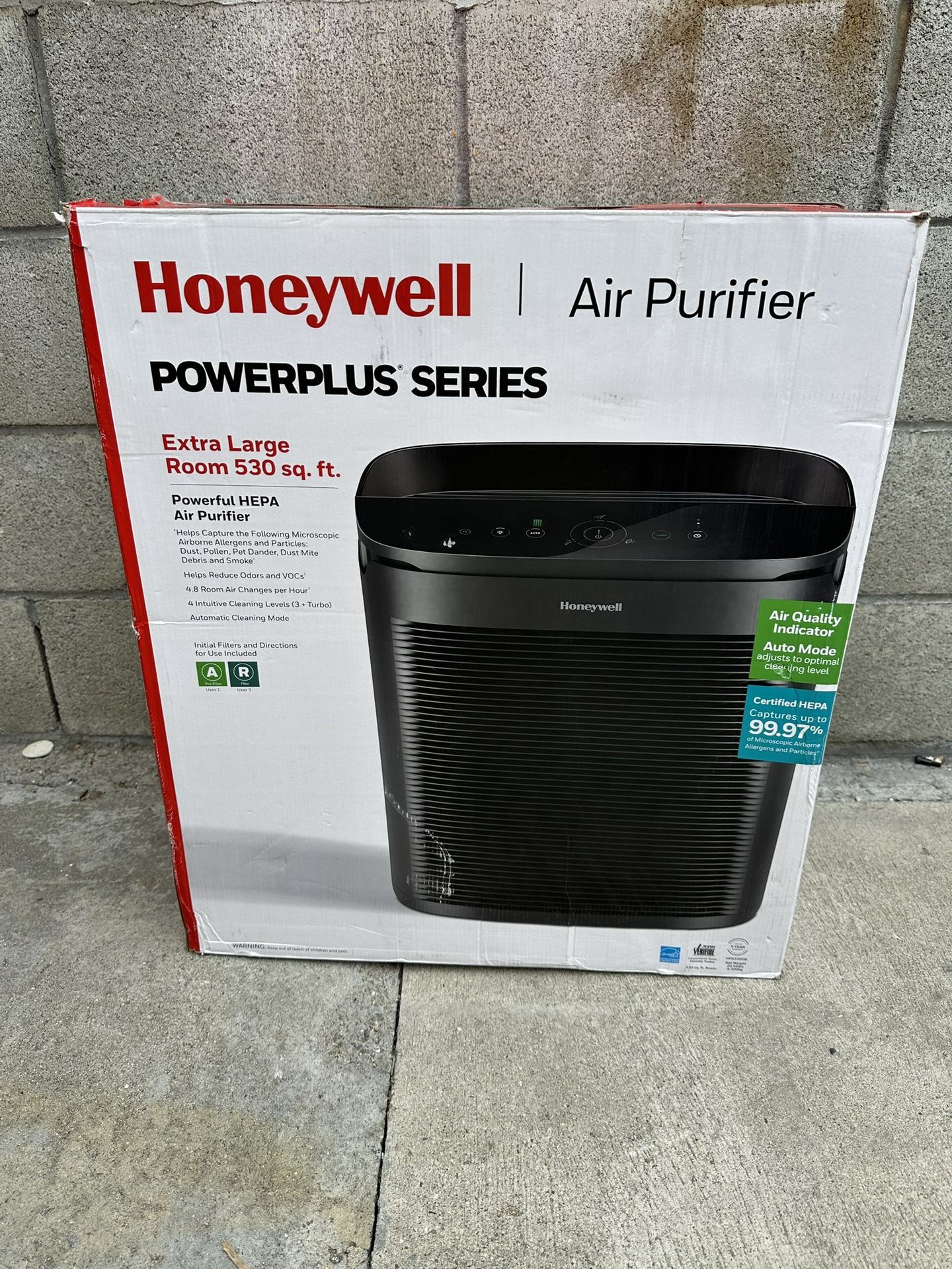 Honeywell PowerPlus HEPA Air Purifier, Extra-Large Room (530 sq. ft.) Black