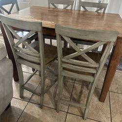 Bar Height Table And 5 Chairs 