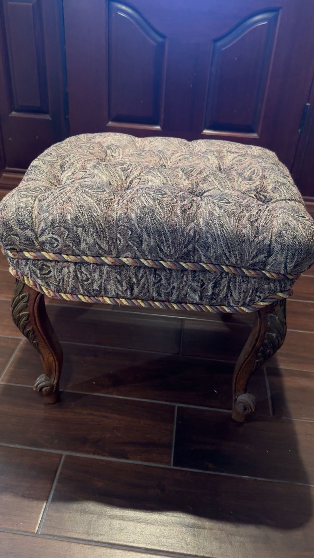Vintage Wood Footstool
