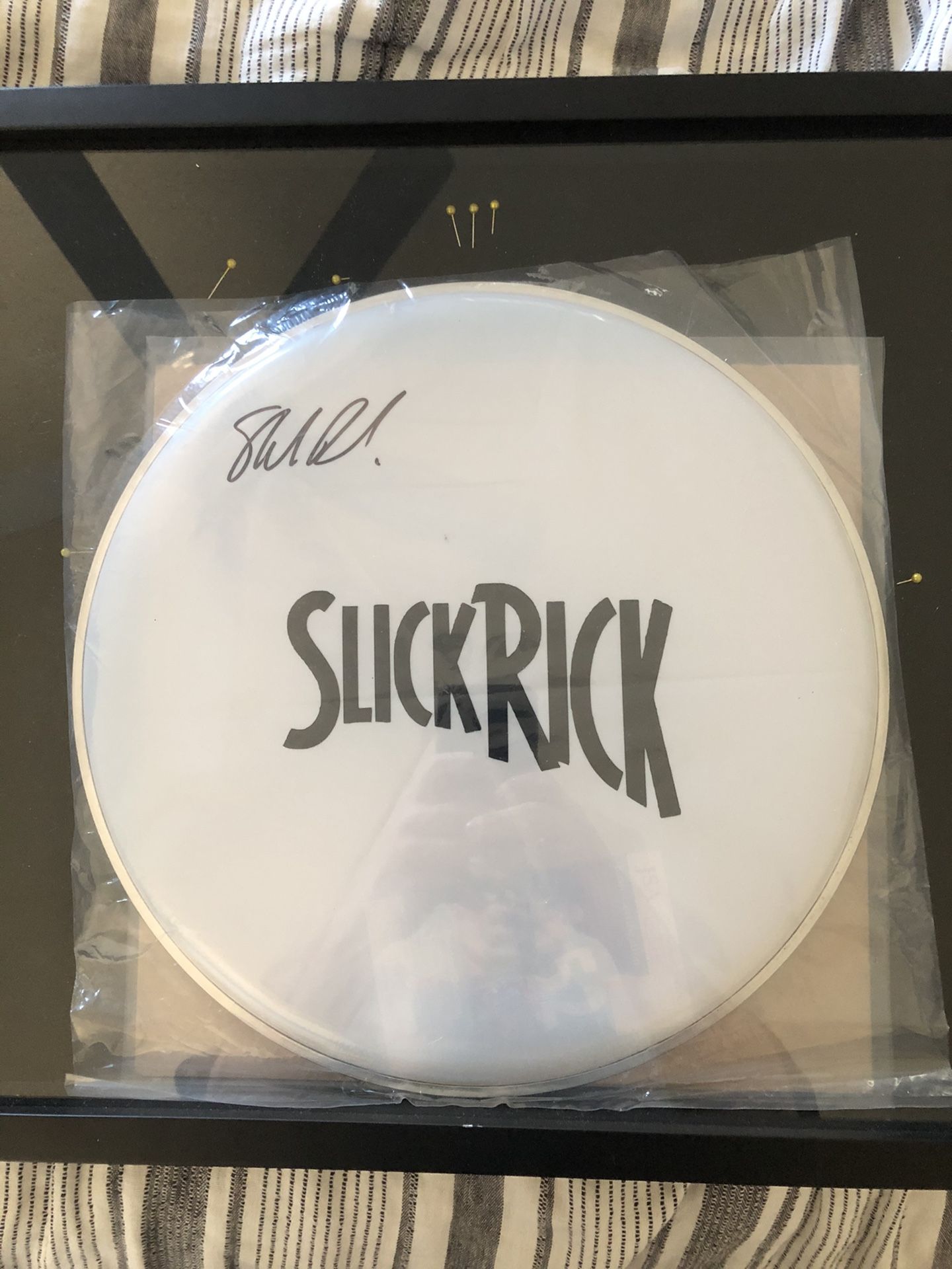 Slick Rick Drum Skin Signed JSA COA 