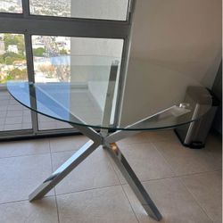 Glass Table With Chrome
