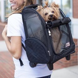 New Snoozer Rolling Pet Carrier Backpack 