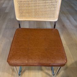 6 Cesca Style Chairs – Cane + Leather (Like New)