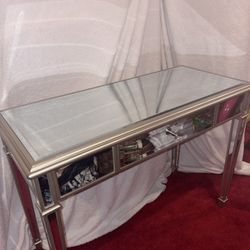 Mirrored console table w/drawer