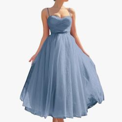 New Dress- Dusty Blue