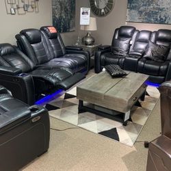 Power Reclining Living Room Set Sofa And Loveseat 