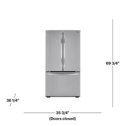 LG - 28.7 Cu. Ft. 3-Door French Door Refrigerator with Ice Plus - Stainless Steel
