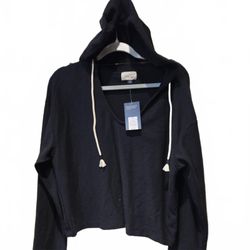 Universal Thread Black Hoodie Tassel Drawstring Sweatshirt NWT M Oversized