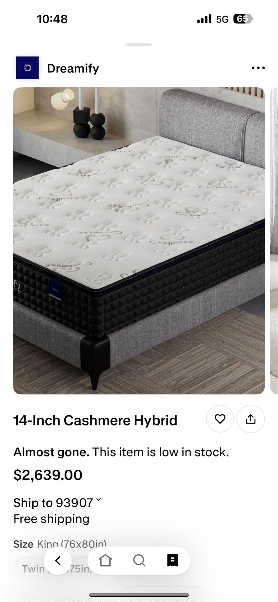King Size Mattress Brand New. Dreamify 14inch Hybrid