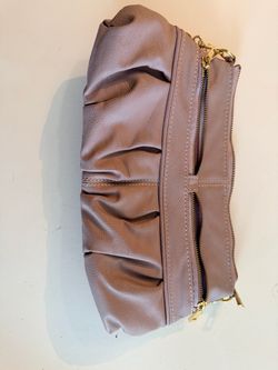 Mauve/Rose Ruched Clutch Purse – $8