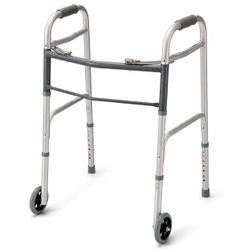 Guardian Folding Walker with Wheels – Lightweight Adjustable Senior Mobility Aid