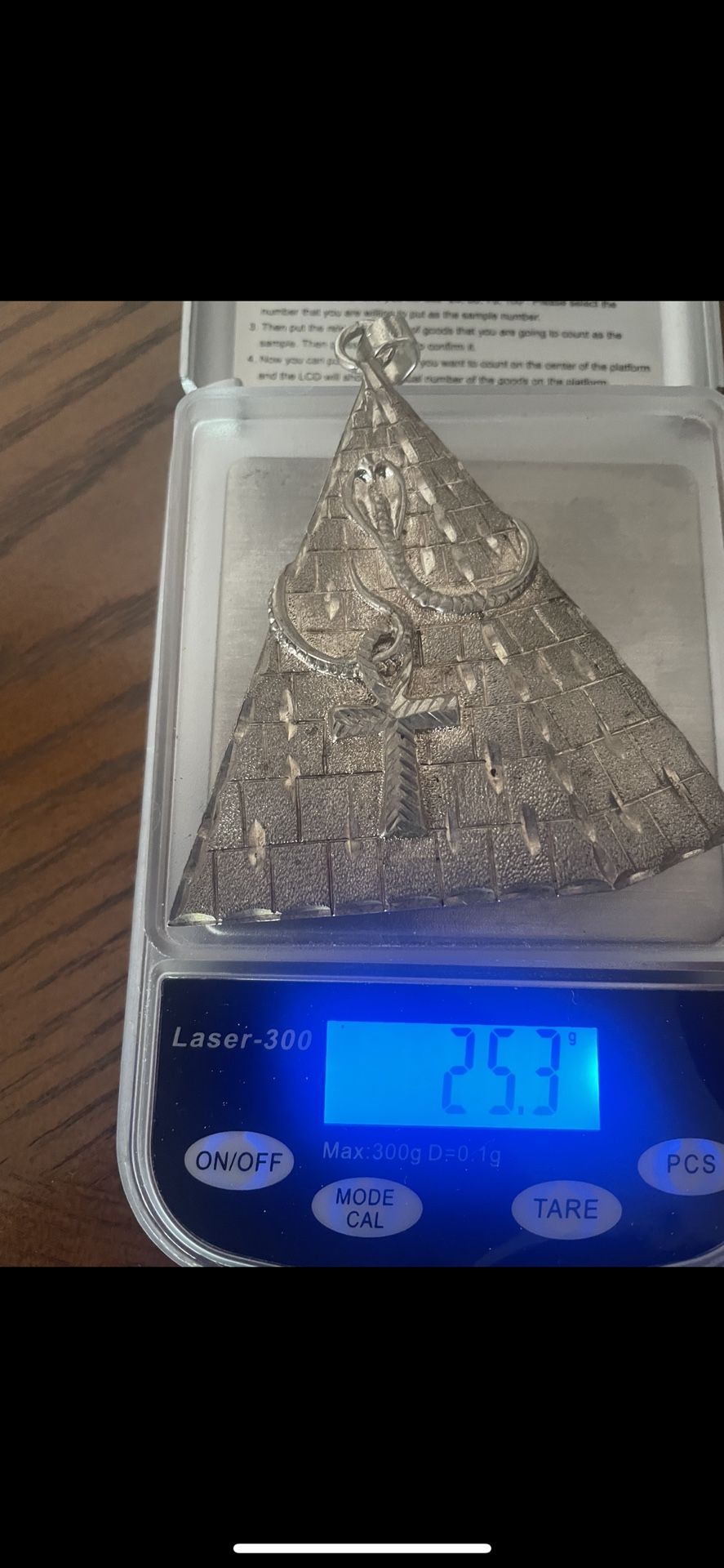 Big Vintage Sterling Silver Pendant
