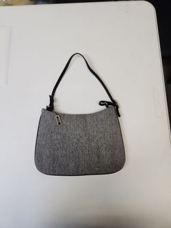 Coach Shoulder Bag Gray Herringbone
