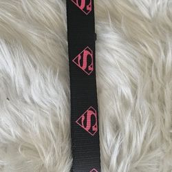 Buckle-Down Plastic Clip Collar - Superman Shield Black/Hot Pink - 1" Wide - Fits 15-26" Neck - Large