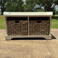 Bench With Storage Baskets