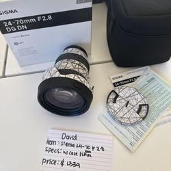 Sigma 24-70mm Lens 