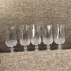 Set 5  Crystal Cut Champagne  or by  Cristal  D’Arques  (Crystal ) 