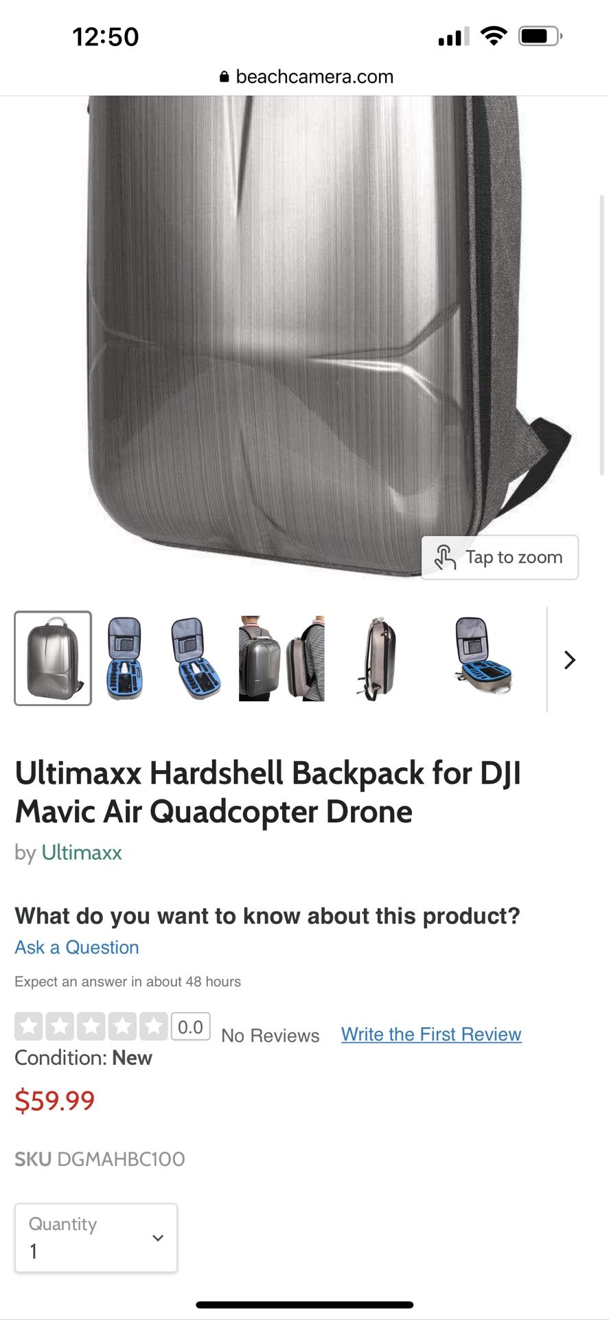 Ultimaxx Hardshell Backpack For DJI MAVIC AIR QUADCOPTER DRONE