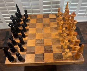 GUC Giant Vintage Oversized Jumbo 10” Tall Kings Wooden Chess Set 31” Board - $225