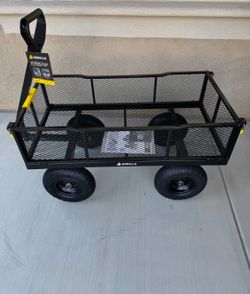 GORILLA CART 1,200 Ib. Heavy-Duty Steel Utility Garden Cart, 6 cu. ft. Capacity, 13 in. Pneumatic Wheels, 2-in-1 Pull or Tow Handle