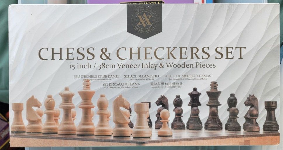 Chess & Checkers Set. Beautiful! Wood!