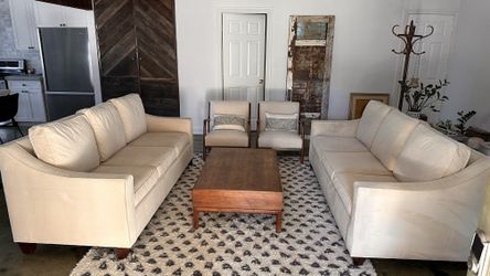 Pottery Barn Cameron Velvet Sofas – Matching Pair