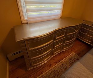 Silver Tone 9-Drawer Dresser