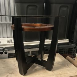 Glass End Table 