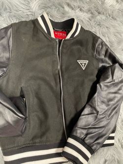 Black And White Guess Varsity Jacket
