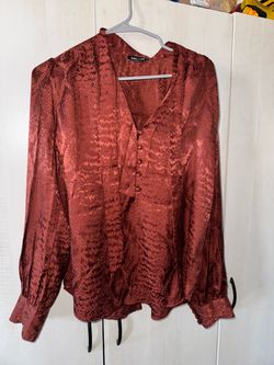 Express Satin Snake Print Blouse