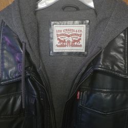 Levi's Leather Jacket With Hoddie