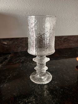 Vintage 70s MCM Finnish glass wine goblet