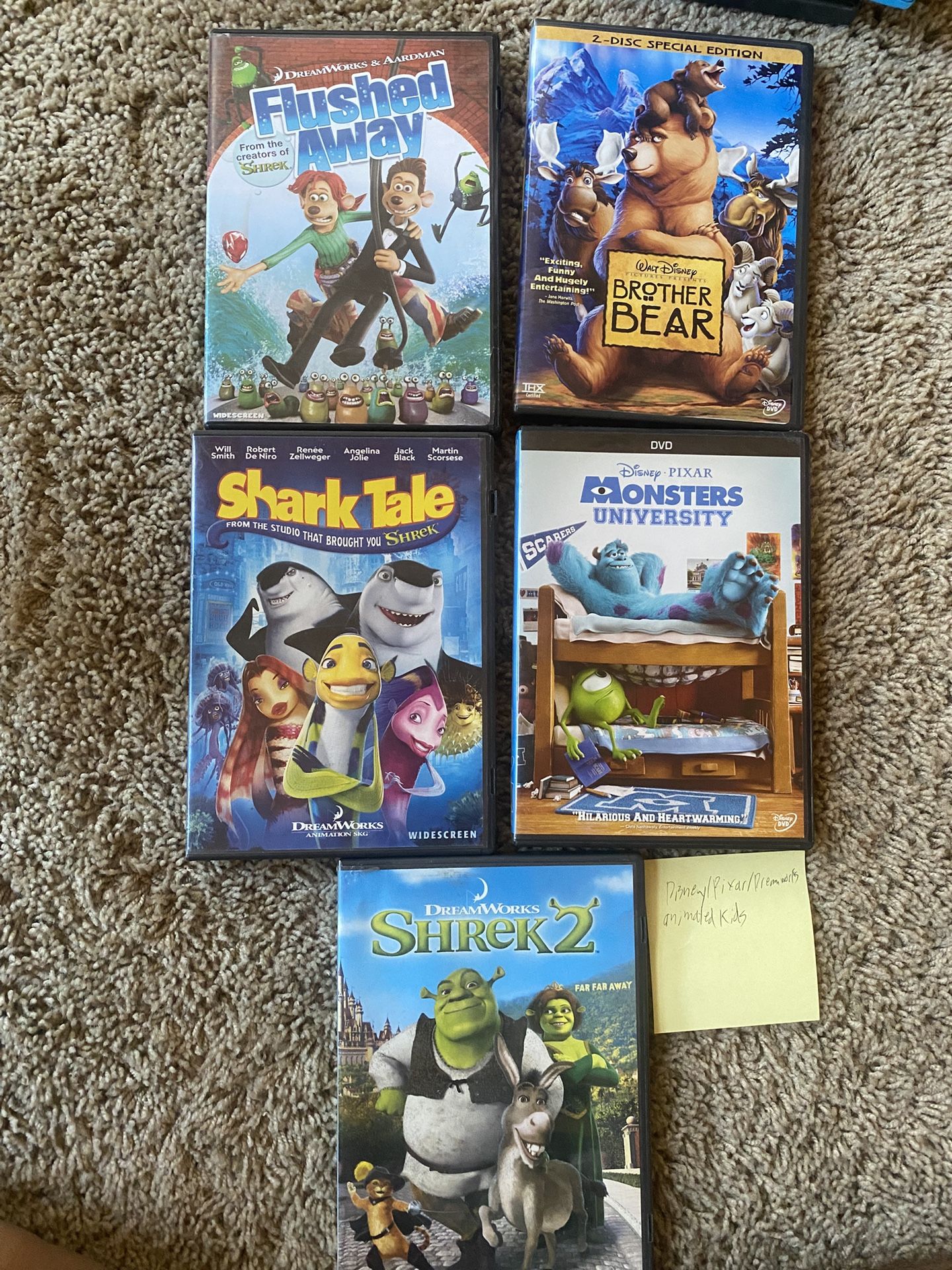 5 pack Disney Pixar dreamworks animated movies for kids for DVD