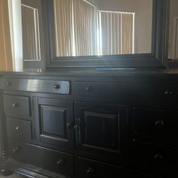 Large Black Wood Vanity  