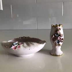 Vintage Ashtray And Vase