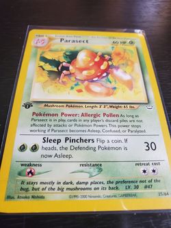 First edition Parasect Pokémon Card