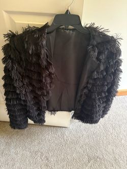 Black Feather Fringe jacket
