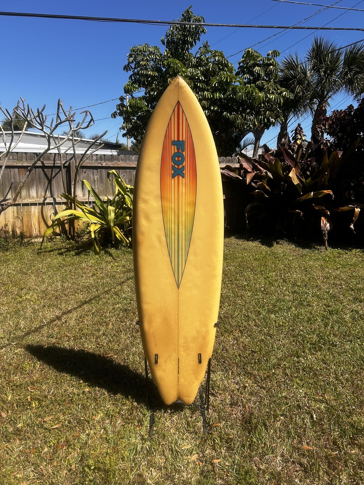 VINTAGE 6’3” FOX JOHN PARTON TWINFIN SURF BOARD FOR SALE
